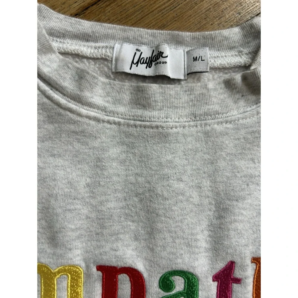 The Mayfair Group Empathy Always Crewneck Gray Women's M/L Medium Large - Picture 4 of 5